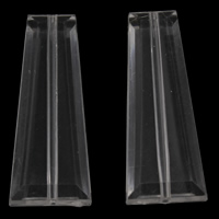 Transparant Acryl Kralen, Trapezium, gefacetteerde, 16x40x7mm, Gat:Ca 1mm, 2Tassen/Lot, Ca 155pC's/Bag, Verkocht door Lot