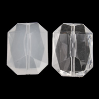 Transparent akryl perler, Octagon, forskellige stilarter for valg & facetteret, 18x25x9mm, Hole:Ca. 1mm, 2Tasker/Lot, Ca. 190pc'er/Bag, Solgt af Lot