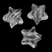 Transparente Acryl-Perlen, Acryl, Stern, 11x10x7mm, Bohrung:ca. 3mm, 2Taschen/Menge, ca. 275PCs/Tasche, verkauft von Menge
