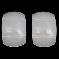 Perles acryliques de Style gelée, Acrylique, dôme, double trou, blanc, 22x36x1mm, Trou:Environ 1mm, 2sacsvalises/lot, Environ 80PC/sac, Vendu par lot