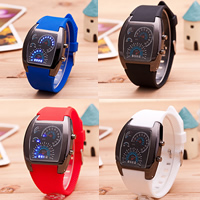 Unisex Wrist Watch Zinc Alloy with Glass & Silicone plated adjustable & LED nickel lead & cadmium free 40mm 20mm Length Approx 9.4 Inch Sold By PC