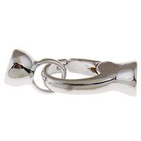 Brass Snap Clasp platinum color plated with end cap nickel lead & cadmium free Approx 5mm Sold By Bag
