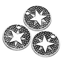 Zinc Alloy Flat Round Pendants antique silver color plated nickel lead & cadmium free 17mm Approx 2mm Sold By Lot