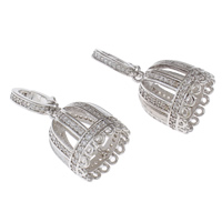 Brass Tassel Cap Bail platinum color plated micro pave cubic zirconia nickel lead & cadmium free Approx 12mm Sold By PC