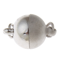 Brass Magnetic Clasp Round platinum color plated single-strand & stardust nickel lead & cadmium free Approx 2mm Sold By Bag