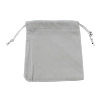 Velveteen Bag, Rectangle, grey, 102x118x2mm, 100PCs/Bag, Sold By Bag