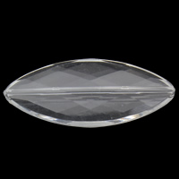 Transparent akryl perler, Horse Eye, gennemsigtig & facetteret, 44x19x6mm, Hole:Ca. 1mm, 2Tasker/Lot, Ca. 135pc'er/Bag, Solgt af Lot