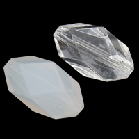 Transparent akryl perler, Oval, forskellige stilarter for valg & facetteret, 18x9mm, Hole:Ca. 1mm, 2Tasker/Lot, Ca. 450pc'er/Bag, Solgt af Lot