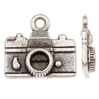 Tibetan Style Tool Pendants, Camera, antique silver color plated, nickel, lead & cadmium free, 16x15x2mm, Hole:Approx 2mm, Approx 625PCs/KG, Sold By KG