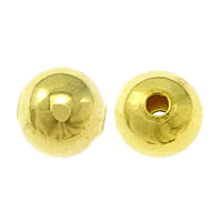 Messing Schmuckperlen, rund, goldfarben plattiert, frei von Nickel, Blei & Kadmium, 5mm, Bohrung:ca. 1mm, 100PCs/Tasche, verkauft von Tasche