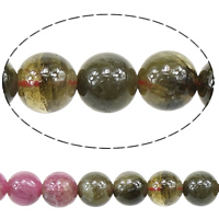 Tourmaline Beads Round natural October Birthstone multi-colored Sold Per Approx 16 Inch Strand