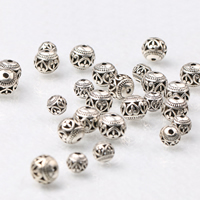 Perles creuses en alliage de zinc, Plaqué de couleur d'argent, normes différentes pour le choix & creux, protéger l'environnement, sans nickel, plomb et cadmium, Trou:Environ 1-3mm, Vendu par lot
