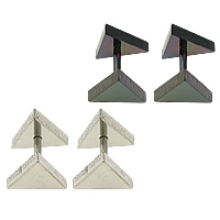 Rozsdamentes acél Ear Piercing ékszerek, Stainless Steel, Háromszög, galvanizált, több színt a választás, 9x10x2mm, 1mm, 100PC-k/Lot, Által értékesített Lot