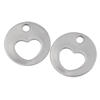 Stainless Steel Pendants Flat Round original color Approx 1mm Sold By Bag