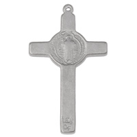 Roestvrij staal Cross Hangers, Oversteken, Christian Jewelry, oorspronkelijke kleur, 19x33x2mm, Gat:Ca 1mm, 50pC's/Bag, Verkocht door Bag
