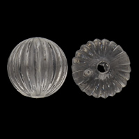 Perles acryliques transparentes, Acrylique, Rond, ondulé, 10mm, Trou:Environ 1mm, 2sacsvalises/lot, Environ 1000PC/sac, Vendu par lot