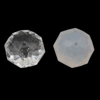 Transparent akryl perler, Rondelle, forskellige stilarter for valg & facetteret, 22x16mm, Hole:Ca. 2mm, 2Tasker/Lot, Ca. 125pc'er/Bag, Solgt af Lot