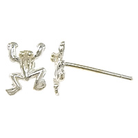 925 Sterling Silver Stud Earring Frog without earnut 0.8mm Sold By Lot