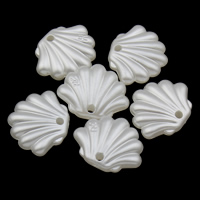 ABS plastik perle Pendel, Shell, hvid, 19x16x5mm, Hole:Ca. 1mm, 2Tasker/Lot, Ca. 710pc'er/Bag, Solgt af Lot