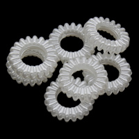 ABS műanyag gyöngy Összekapcsolása Ring, Fánk, fehér, 16x4mm, Lyuk:Kb 7mm, 2táskák/Lot, Kb 1250PC-k/Bag, Által értékesített Lot