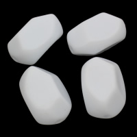 Solid Color Akril gyöngyök, egyszínű, fehér, 29x36x23mm, Lyuk:Kb 4mm, 2táskák/Lot, Kb 35PC-k/Bag, Által értékesített Lot