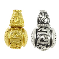 Brass  Guru Bead Set Round plated Buddhist jewelry & om mani padme hum nickel lead & cadmium free 18mm 10mm Approx 2mm 2mm Sold By Lot