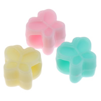 Solid Color Akril gyöngyök, Pillangó, Candy stílus & egyszínű, 10x9x7mm, Lyuk:Kb 4mm, 2táskák/Lot, Kb 1660PC-k/Bag, Által értékesített Lot