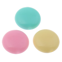 Solid Color Akril gyöngyök, Lapos kerek, Candy stílus & egyszínű, kevert színek, 12x5mm, Lyuk:Kb 1mm, 2táskák/Lot, Kb 1000PC-k/Bag, Által értékesített Lot