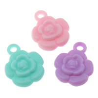 Acrylic Pendants Flower candy style & solid color mixed colors Approx 2mm Approx Sold By Lot