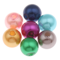 ABS-Kunststoff-Perlen, ABS Kunststoff, rund, gemischte Farben, 8mm, Bohrung:ca. 1.5mm, 1900PCs/Tasche, verkauft von Tasche