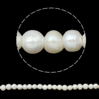 Bulvių išauginti gėlavandenių perlų karoliukai, Gėlo vandens perlų, Bulvė, natūralus, baltas, 8-9mm, Skylė:Apytiksliai 2mm, Parduota už Apytiksliai 15 Inch Strand
