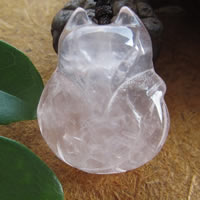Rose Quartz Pendant Fox natural 19-21x26-30 Approx 2mm Sold By Lot