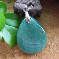 Gemstone Pendants Jewelry with Zinc Alloy Teardrop platinum color plated natural Approx 3mm Sold By Lot