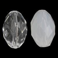 Transparent akryl perler, Oval, forskellige stilarter for valg & facetteret, 20x30mm, Hole:Ca. 3mm, 2Tasker/Lot, Ca. 70pc'er/Bag, Solgt af Lot