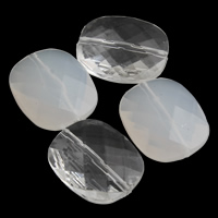 Transparent akryl perler, Rektangel, forskellige stilarter for valg & facetteret, 30x24x8mm, Hole:Ca. 1mm, 2Tasker/Lot, Ca. 200pc'er/Bag, Solgt af Lot