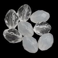 Transparent akryl perler, Oval, forskellige stilarter for valg & facetteret, 9x13mm, Hole:Ca. 1mm, 2Tasker/Lot, Ca. 830pc'er/Bag, Solgt af Lot