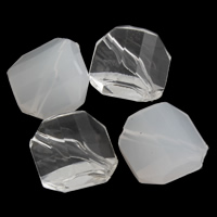 Transparent akryl perler, Rhombus, forskellige stilarter for valg & facetteret, 21x21x10mm, Hole:Ca. 2mm, 2Tasker/Lot, Ca. 190pc'er/Bag, Solgt af Lot