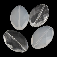Transparent Akrylpärlor, Akryl, Flat Oval, olika stilar för val & fasetterad, 20x31x7mm, Hål:Ca 1mm, 2Väskor/Lot, Ca 185PC/Bag, Säljs av Lot