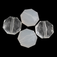 Transparent akryl perler, Octagon, forskellige stilarter for valg & facetteret, 16x16x9mm, Hole:Ca. 1mm, 2Tasker/Lot, Ca. 275pc'er/Bag, Solgt af Lot