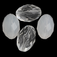 Transparent akryl perler, Oval, forskellige stilarter for valg & facetteret, 17x26mm, Hole:Ca. 3mm, 2Tasker/Lot, Ca. 105pc'er/Bag, Solgt af Lot