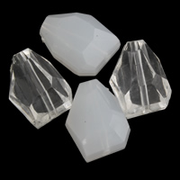 Transparent akryl perler, Nuggets, forskellige stilarter for valg & facetteret, 15x20x12mm, Hole:Ca. 1mm, 2Tasker/Lot, Ca. 200pc'er/Bag, Solgt af Lot