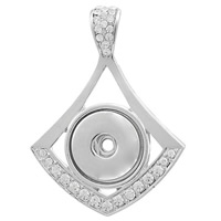 Snap Button Pendant Brass platinum color plated with rhinestone nickel lead & cadmium free Approx 6mm Inner Approx 6mm Sold By PC