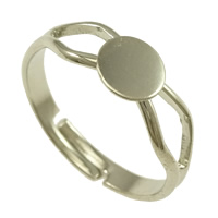 Brass Pad Ring Base platinum color plated adjustable nickel lead & cadmium free 6mm US Ring .5 Sold By Lot