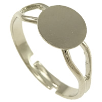 Brass Pad Ring Base platinum color plated adjustable nickel lead & cadmium free 8mm US Ring .5 Sold By Lot