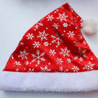 Velveteen Christmas Hat with Plush Christmas jewelry & two tone Sold By Bag