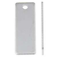 Stainless Steel Tag Charm Rectangle laser pattern original color Approx 2mm Sold By Bag