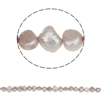 Bulvių išauginti gėlavandenių perlų karoliukai, Gėlo vandens perlų, Bulvė, natūralus, rožinis, 4-5mm, Skylė:Apytiksliai 0.8mm, Parduota už 14 Inch Strand