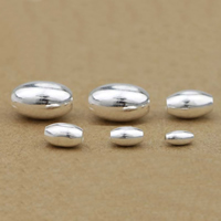 925 Sterling Silver Pärlor, Kolonn, olika storlek för val, Säljs av Lot
