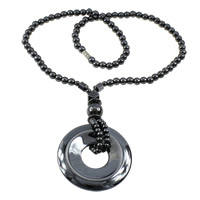 Non Magnetic Hematite Necklace stainless steel screw clasp Donut Length Approx 18 Inch Sold By Lot