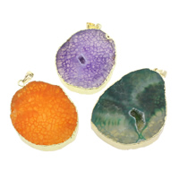 Agate Jewelry Pendants Mixed Agate with Brass natural mixed - Approx Sold By Bag